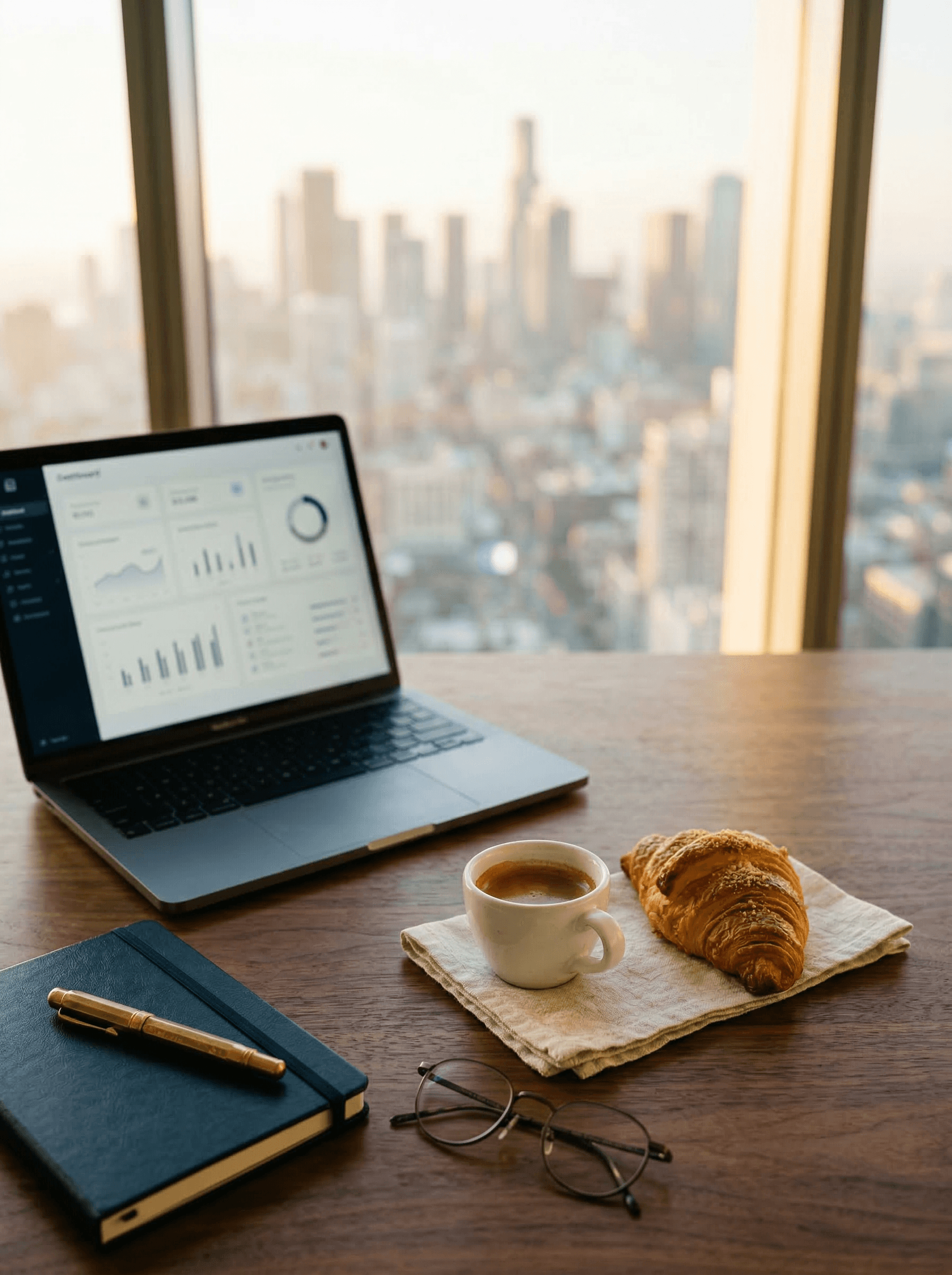 Bureau exécutif avec brief de veille concurrentielle automatisé